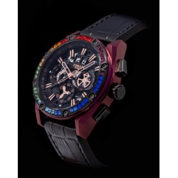 RAWR TW024C-D2 (Rainbow/Black) with Black Bamboo Leather Strap